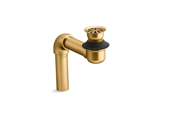 Kohler Bathroom sink offset drain with open strainer - Vibrant Brushed Moderne Brass