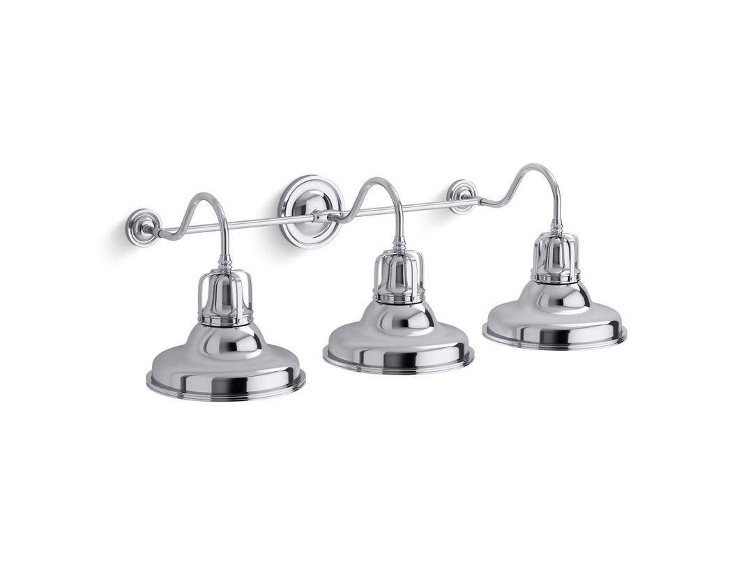 Kohler HauksbeeE 3 Light Double Bell Sconce - Polished Chrome by Kohler