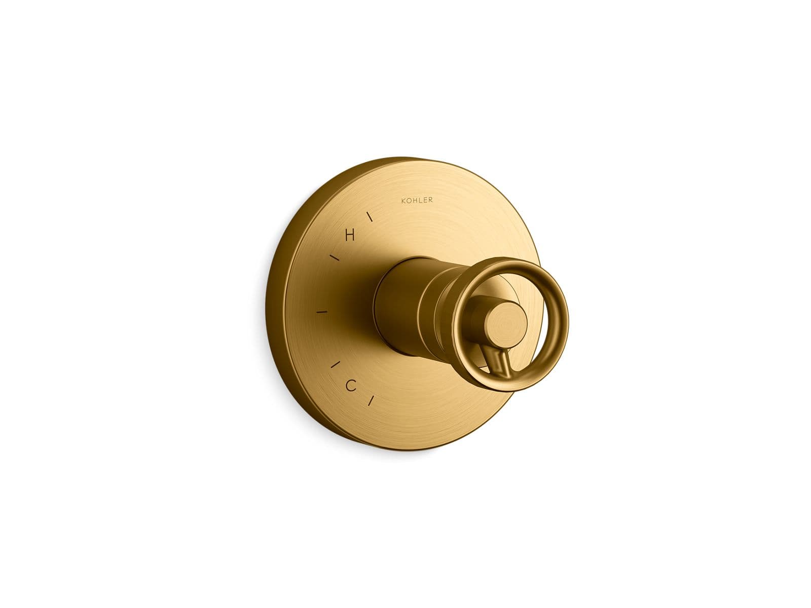Kohler Components Rite-Temp valve trim with Industrial handle - Vibrant Brushed Moderne Brass by Kohler