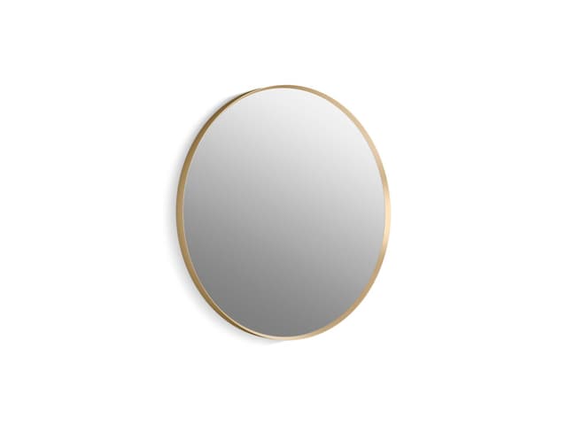 Kohler Essential 28'' round framed mirror - Moderne Brushed Gold