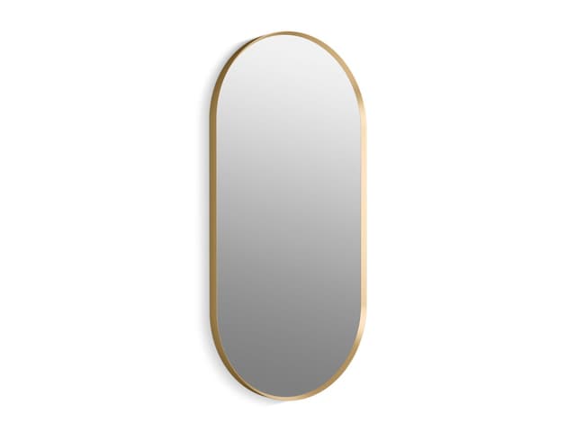 Kohler Essential 20'' x 40'' capsule framed mirror - Moderne Brushed Gold