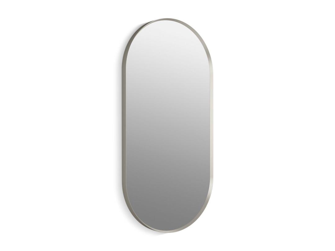 Kohler Essential 20'' x 40'' capsule framed mirror - Brushed Nickel by Kohler