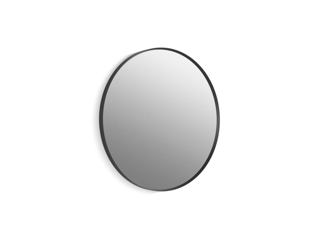 Kohler Essential 28'' round framed mirror - Matte Black by Kohler