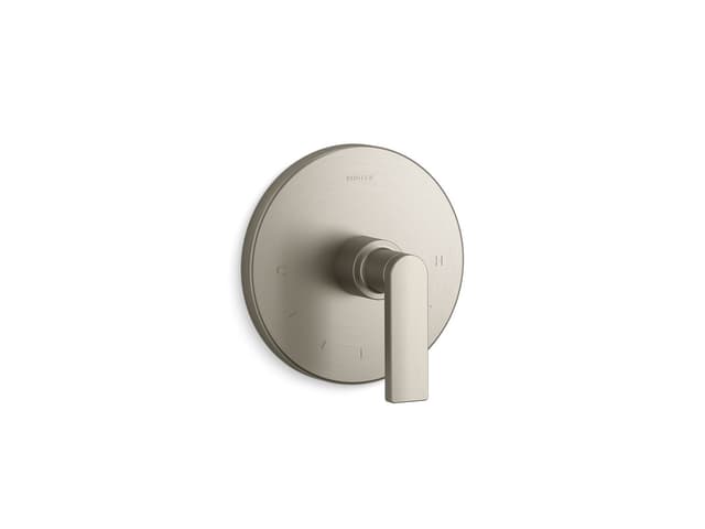 Kohler Composed MasterShower temperature control valve trim with lever handle - Vibrant Brushed Nickel