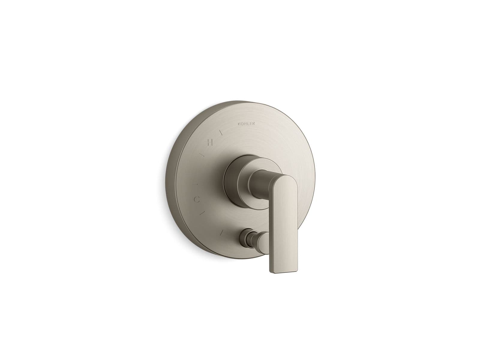 Kohler Composed Rite-Temp valve trim with push-button diverter and lever handle - Vibrant Brushed Nickel by Kohler