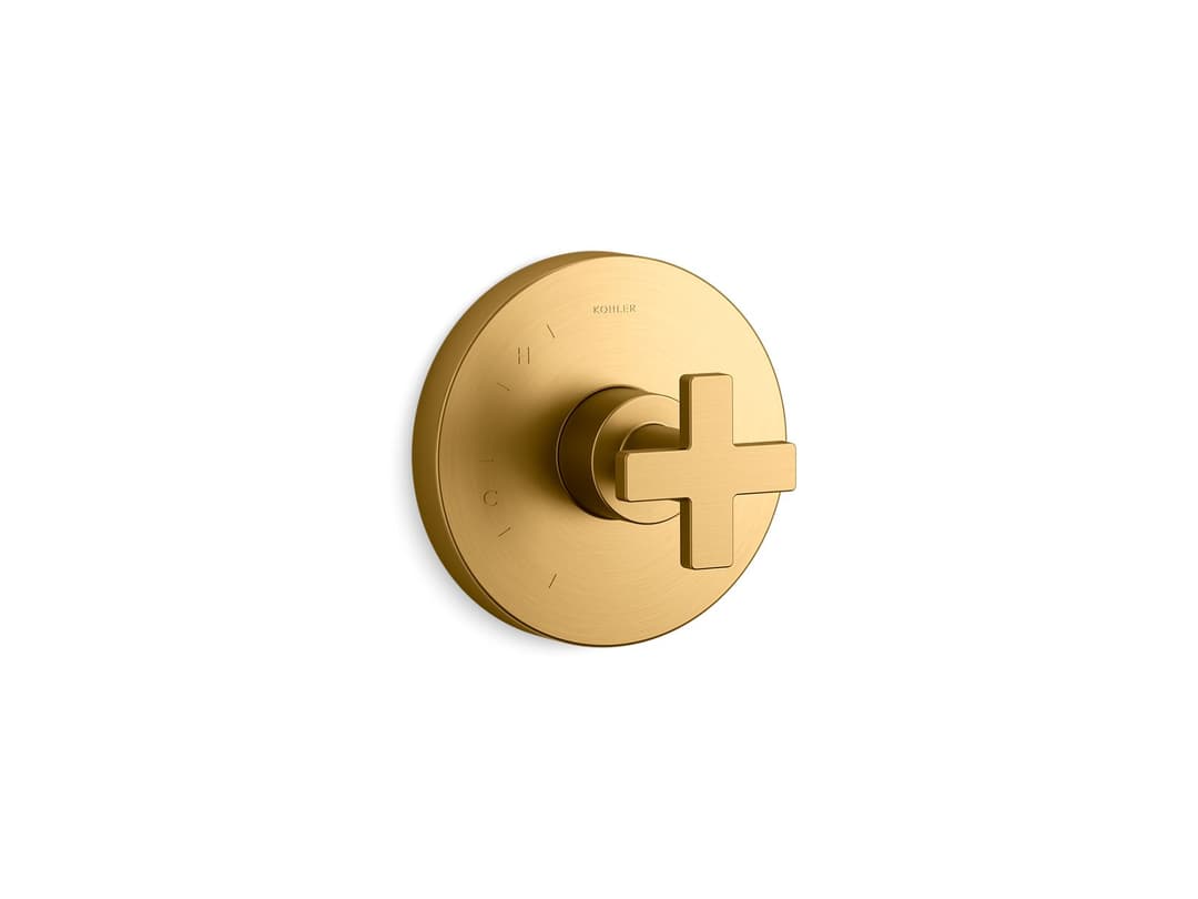 Kohler Composed Rite-Temp valve trim with cross handle - Vibrant Brushed Moderne Brass by Kohler