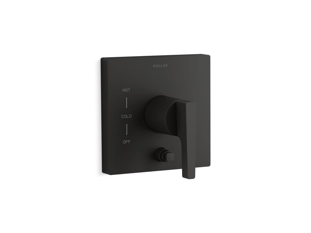 Kohler Honesty Rite-Temp valve trim with push-button diverter - Matte Black by Kohler