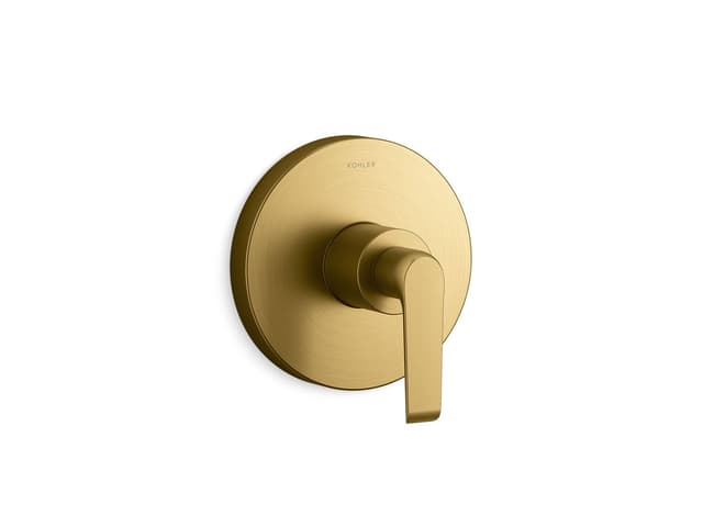 Kohler Avid Rite-Temp valve trim with lever handle - Vibrant Brushed Moderne Brass
