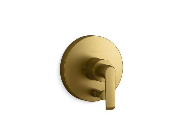 Kohler Avid Rite-Temp valve trim with push-button diverter - Vibrant Brushed Moderne Brass