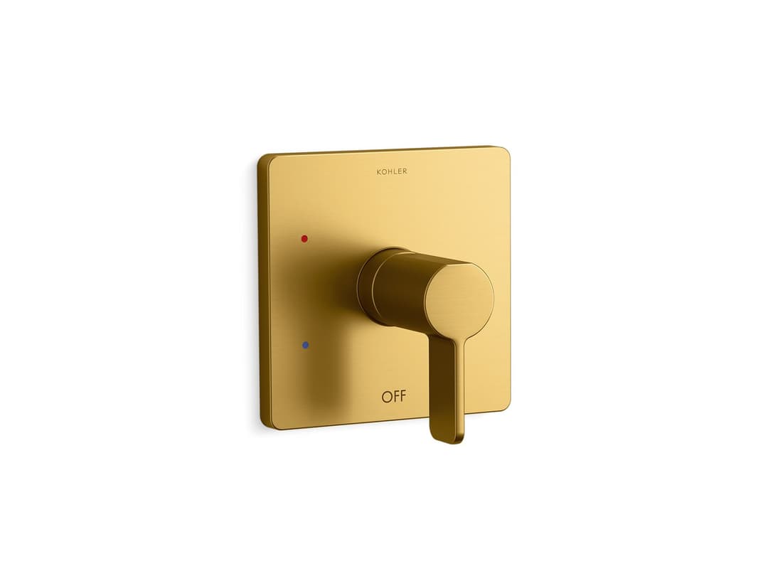 Kohler Parallel Rite-Temp shower valve trim - Vibrant Brushed Moderne Brass by Kohler