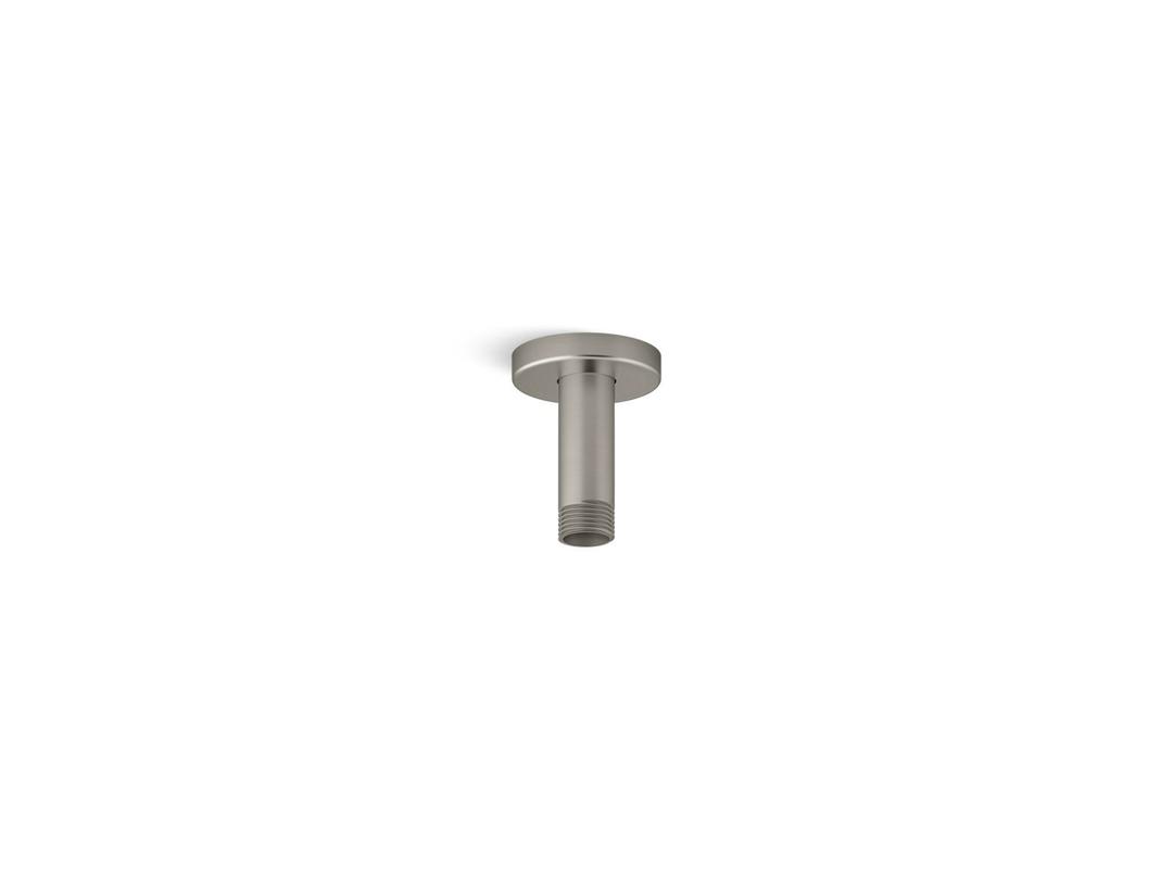 Kohler Statement 3'' ceiling-mount single-function rainhead arm and flange - Vibrant Brushed Nickel by Kohler