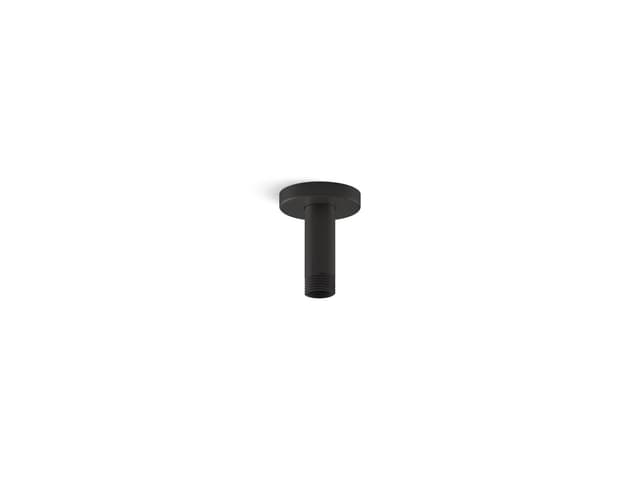 Kohler Statement 3'' ceiling-mount single-function rainhead arm and flange - Matte Black