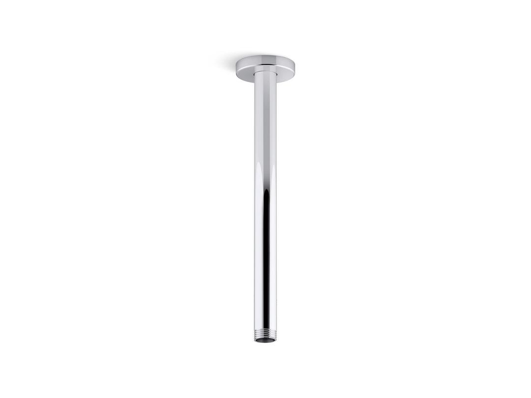 Kohler Statement 12'' ceiling-mount single-function rainhead arm and flange - Polished Chrome by Kohler