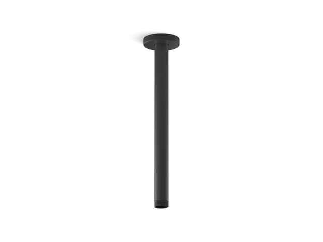 Kohler Statement 12'' ceiling-mount single-function rainhead arm and flange - Matte Black
