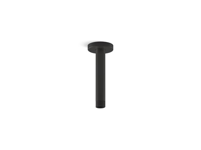 Kohler Statement 6'' ceiling-mount single-function rainhead arm and flange - Matte Black
