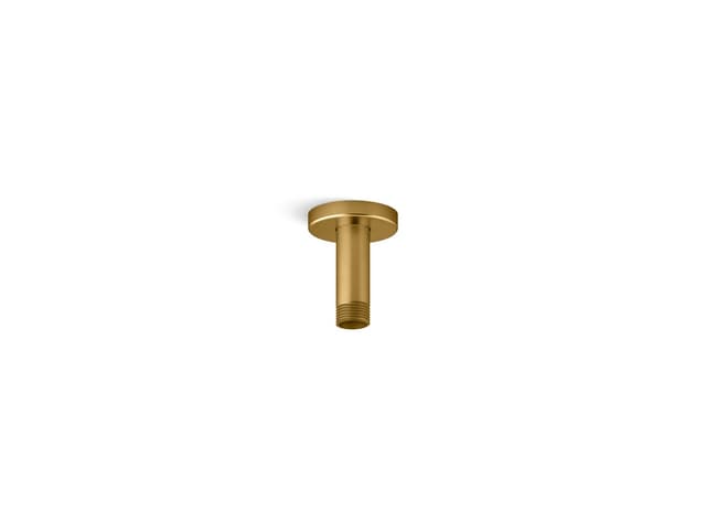 Kohler Statement 3'' ceiling-mount single-function rainhead arm and flange - Vibrant Brushed Moderne Brass