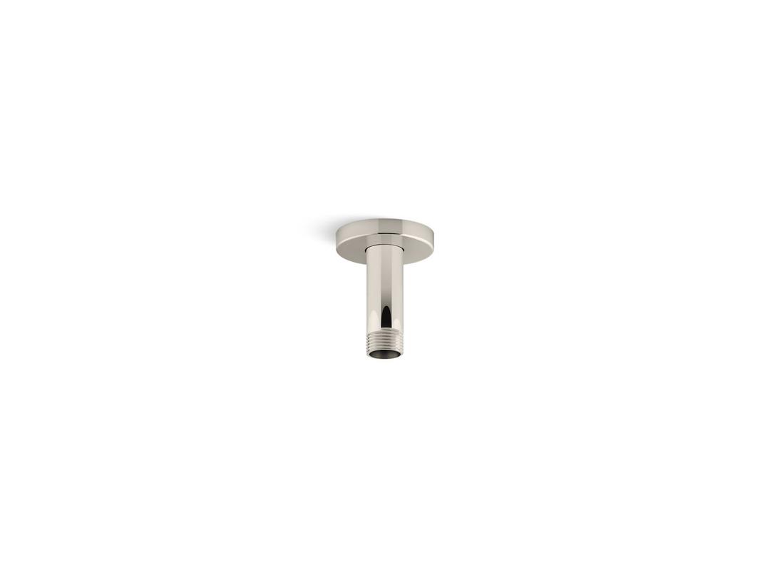 Kohler Statement 3'' ceiling-mount single-function rainhead arm and flange - Vibrant Polished Nickel by Kohler