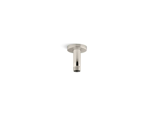 Kohler Statement 3'' ceiling-mount single-function rainhead arm and flange - Vibrant Polished Nickel