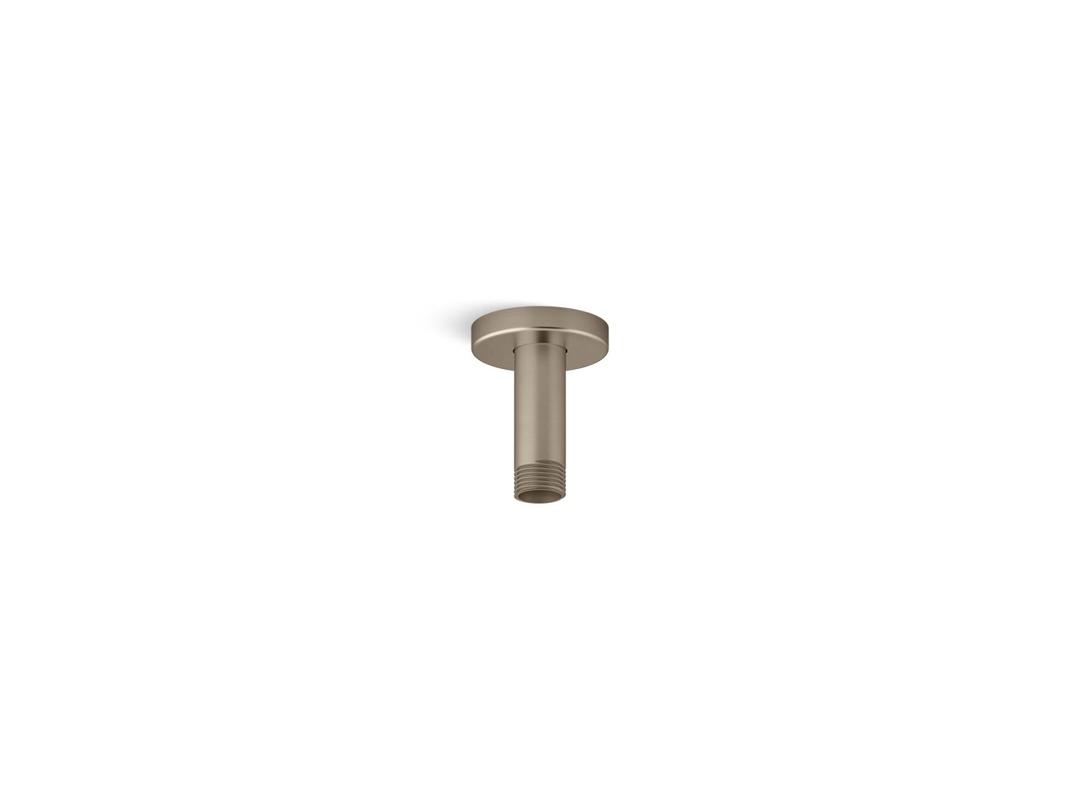 Kohler Statement 3'' ceiling-mount single-function rainhead arm and flange - Vibrant Brushed Bronze by Kohler
