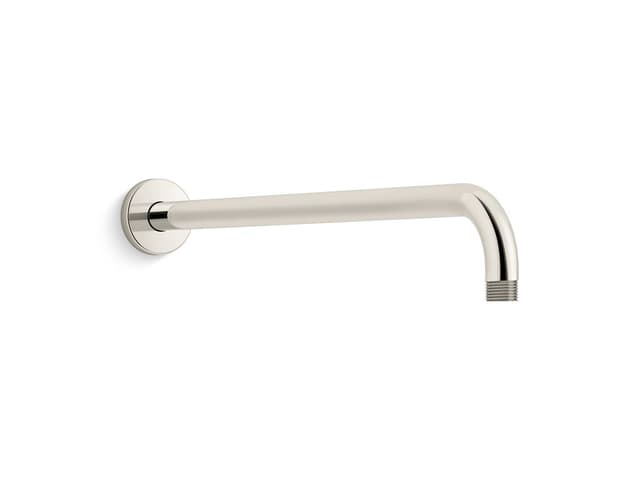 Kohler Statement 19'' wall-mount single-function rainhead arm and flange - Vibrant Polished Nickel