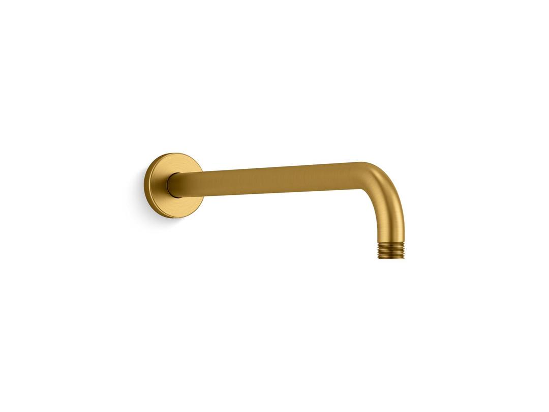 Kohler Statement 15-1/2'' wall-mount single-function rainhead arm and flange - Vibrant Brushed Moderne Brass by Kohler