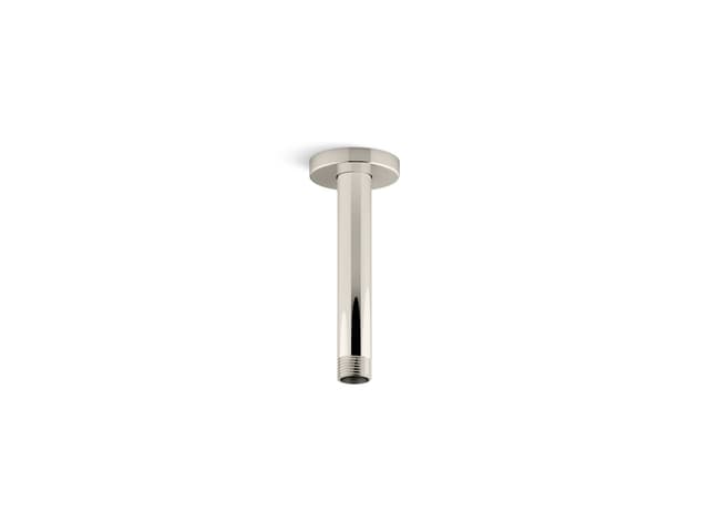 Kohler Statement 6'' ceiling-mount single-function rainhead arm and flange - Vibrant Polished Nickel