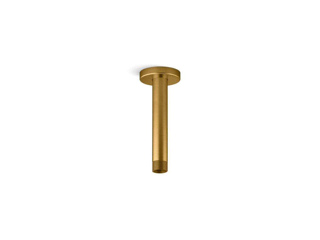 Kohler Statement 6'' ceiling-mount single-function rainhead arm and flange - Vibrant Brushed Moderne Brass by Kohler