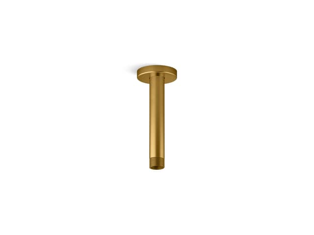 Kohler Statement 6'' ceiling-mount single-function rainhead arm and flange - Vibrant Brushed Moderne Brass