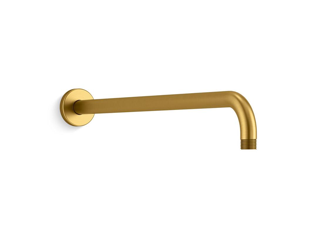 Kohler Statement 19'' wall-mount single-function rainhead arm and flange - Vibrant Brushed Moderne Brass by Kohler