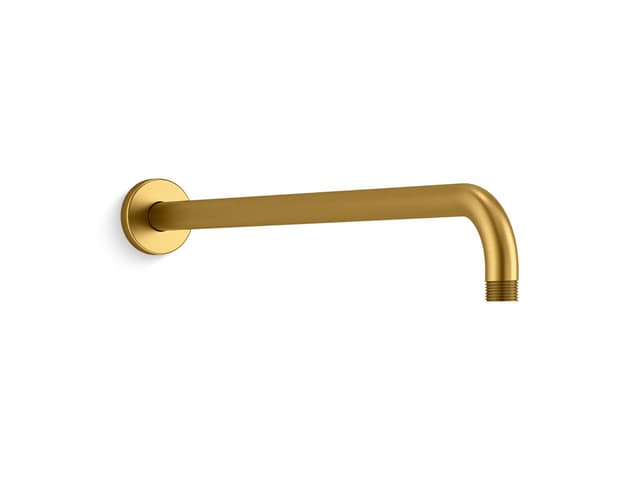 Kohler Statement 19'' wall-mount single-function rainhead arm and flange - Vibrant Brushed Moderne Brass