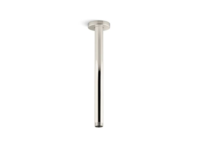 Kohler Statement 12'' ceiling-mount single-function rainhead arm and flange - Vibrant Polished Nickel