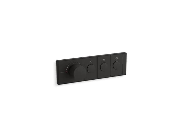 Kohler Anthem Three-outlet recessed mechanical thermostatic valve control - Matte Black