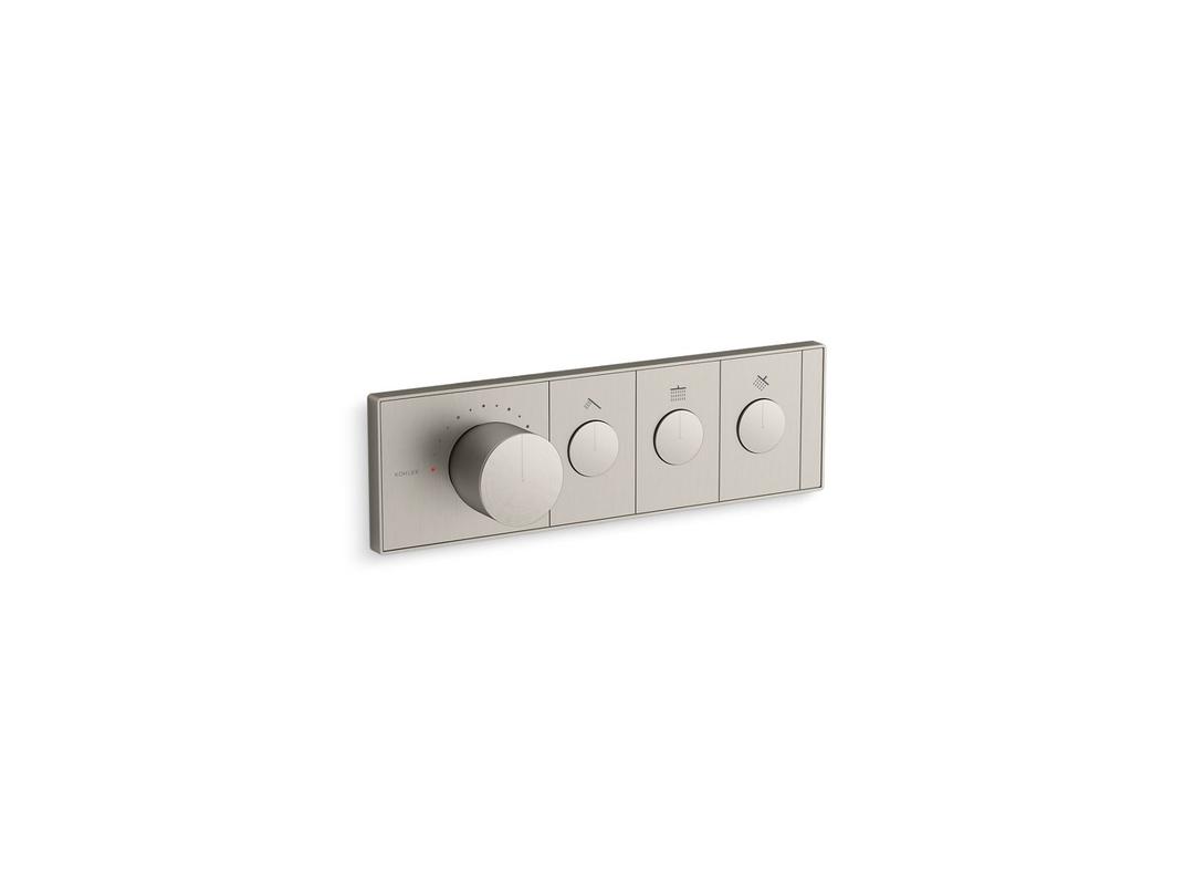 Anthem Three-outlet recessed mechanical thermostatic valve control by Kohler