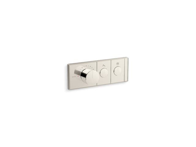 Kohler Anthem Two-outlet recessed mechanical thermostatic valve control - Vibrant Polished Nickel