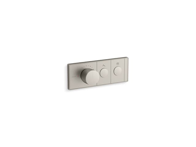 Kohler Anthem Two-outlet recessed mechanical thermostatic valve control - Vibrant Brushed Nickel