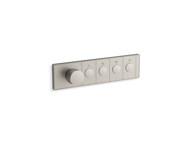 Kohler Anthem Four-outlet recessed mechanical thermostatic valve control - Vibrant Brushed Nickel