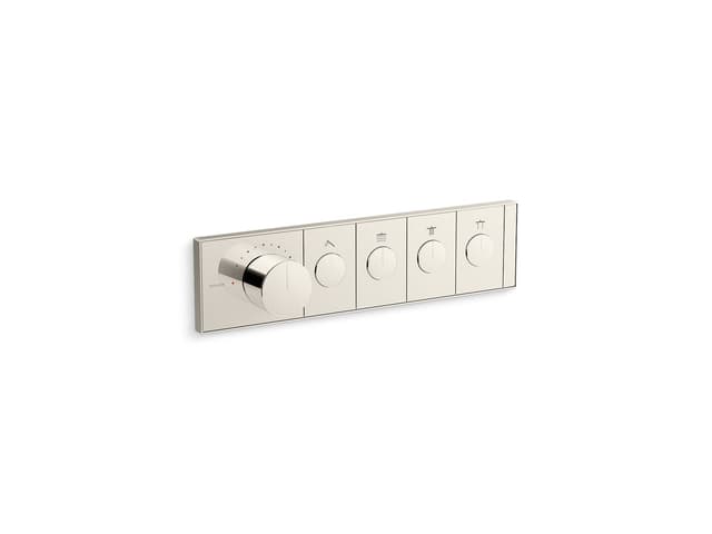 Kohler Anthem Four-outlet recessed mechanical thermostatic valve control - Vibrant Polished Nickel