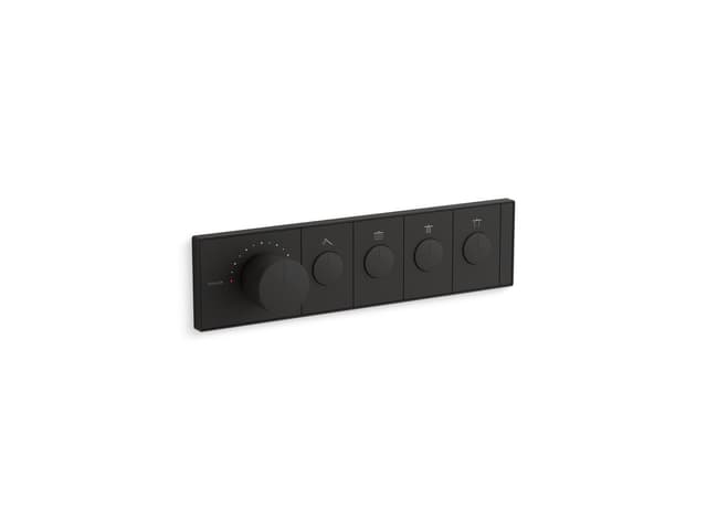 Kohler Anthem Four-outlet recessed mechanical thermostatic valve control - Matte Black