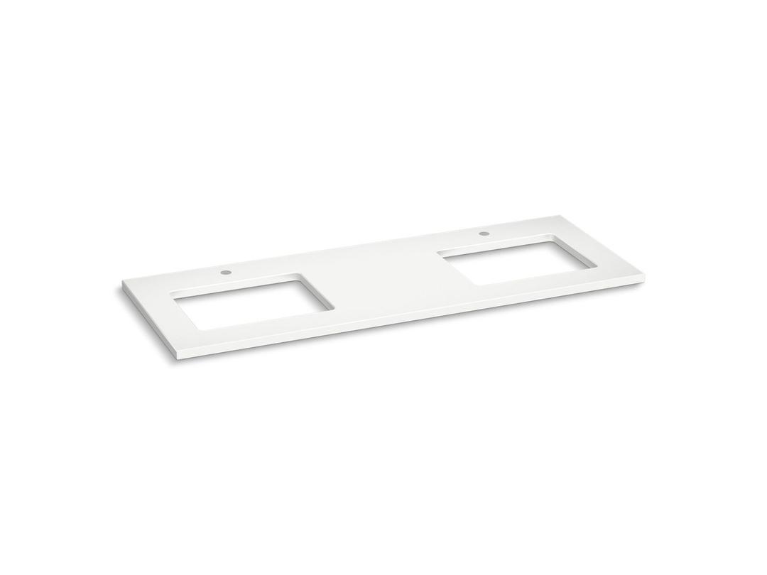 Silestone 61'' quartz vanity top with two rectangular cutouts by Kohler