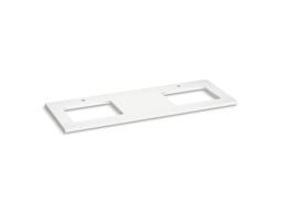 Silestone 61'' quartz vanity top with two rectangular cutouts - image 1