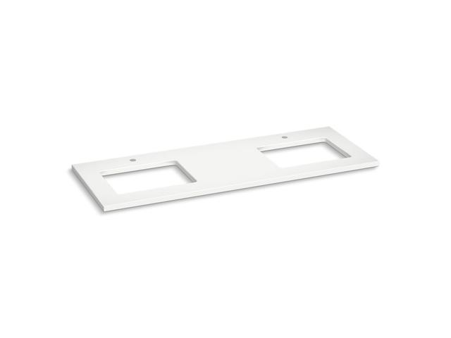 Silestone 61'' quartz vanity top with two rectangular cutouts