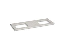 Silestone 61'' quartz vanity top with two rectangular cutouts - image 2