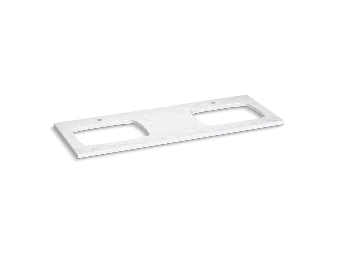 Kohler Silestone Quartz 61-in Vanity Top with Double Carillon Rectangle Cutouts - Et Statuario by Kohler