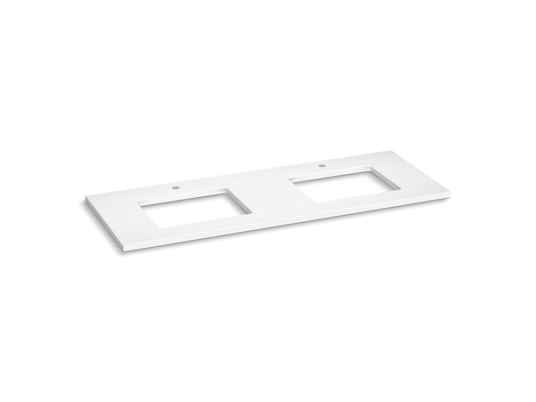 Silestone 61'' quartz vanity top with two rectangular cutouts by Kohler