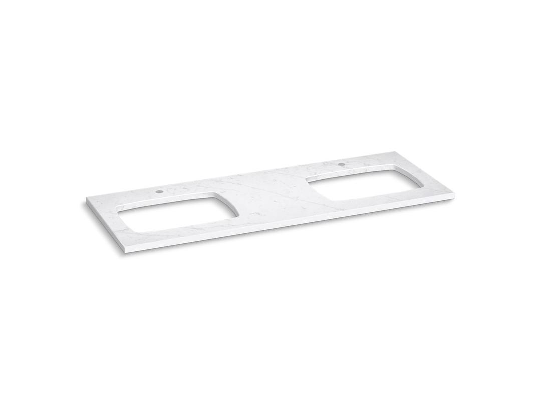 Kohler Silestone Quartz 61-in Vanity Top with Double Carillon Rectangle Cutouts - Et Statuario by Kohler