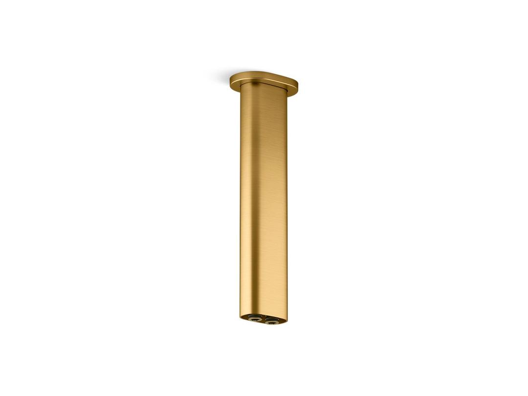 Kohler Statement 10'' ceiling-mount two-function rainhead arm and flange - Vibrant Brushed Moderne Brass by Kohler