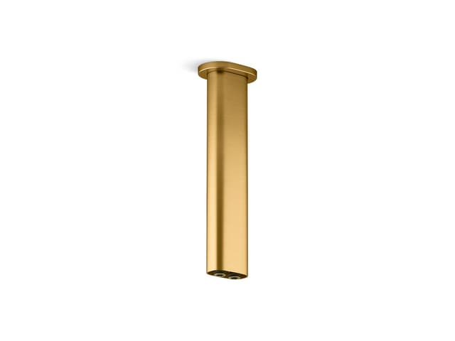 Kohler Statement 10'' ceiling-mount two-function rainhead arm and flange - Vibrant Brushed Moderne Brass