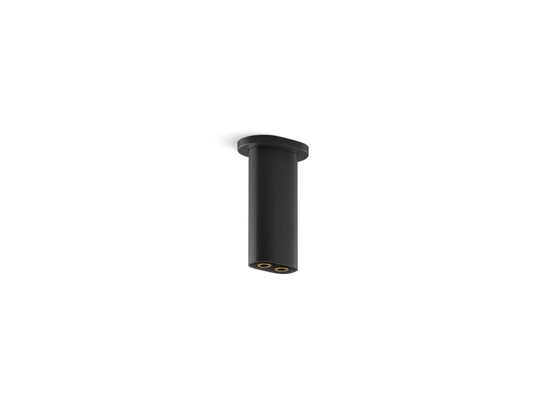 Kohler Statement 5'' ceiling-mount two-function rainhead arm and flange - Matte Black by Kohler