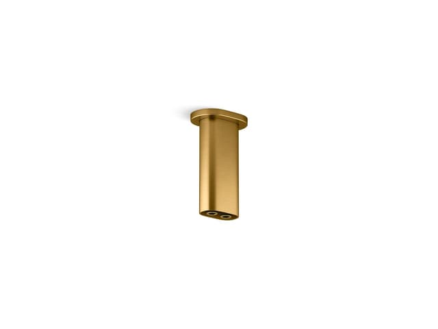 Kohler Statement 5'' ceiling-mount two-function rainhead arm and flange - Vibrant Brushed Moderne Brass