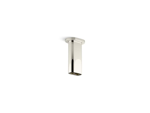 Kohler Statement 5'' ceiling-mount two-function rainhead arm and flange - Vibrant Polished Nickel